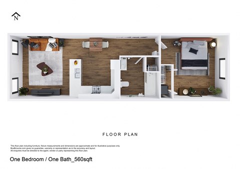 one bedroom one bath floor plan at the residences at silver hill in suitland, md